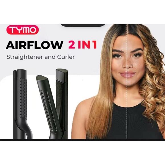 Tymo Airflow 2-in-1 Hair Curler & Straightener Black Tested - Picture 1 of 10